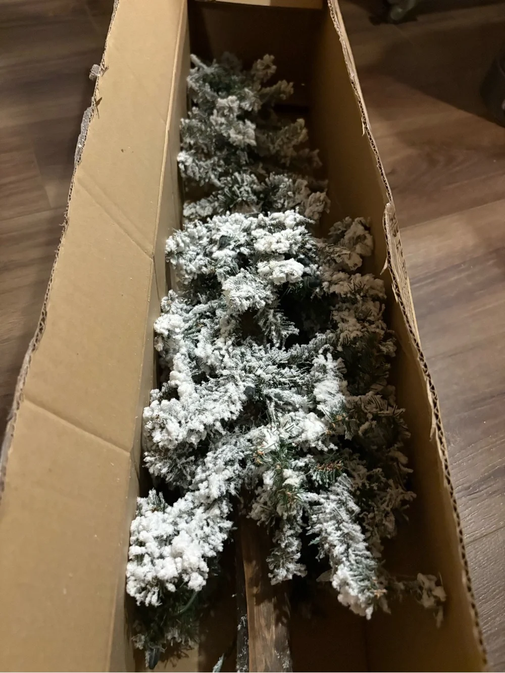 Flocked Slim Artificial Pine Tree for Holiday Décor - White